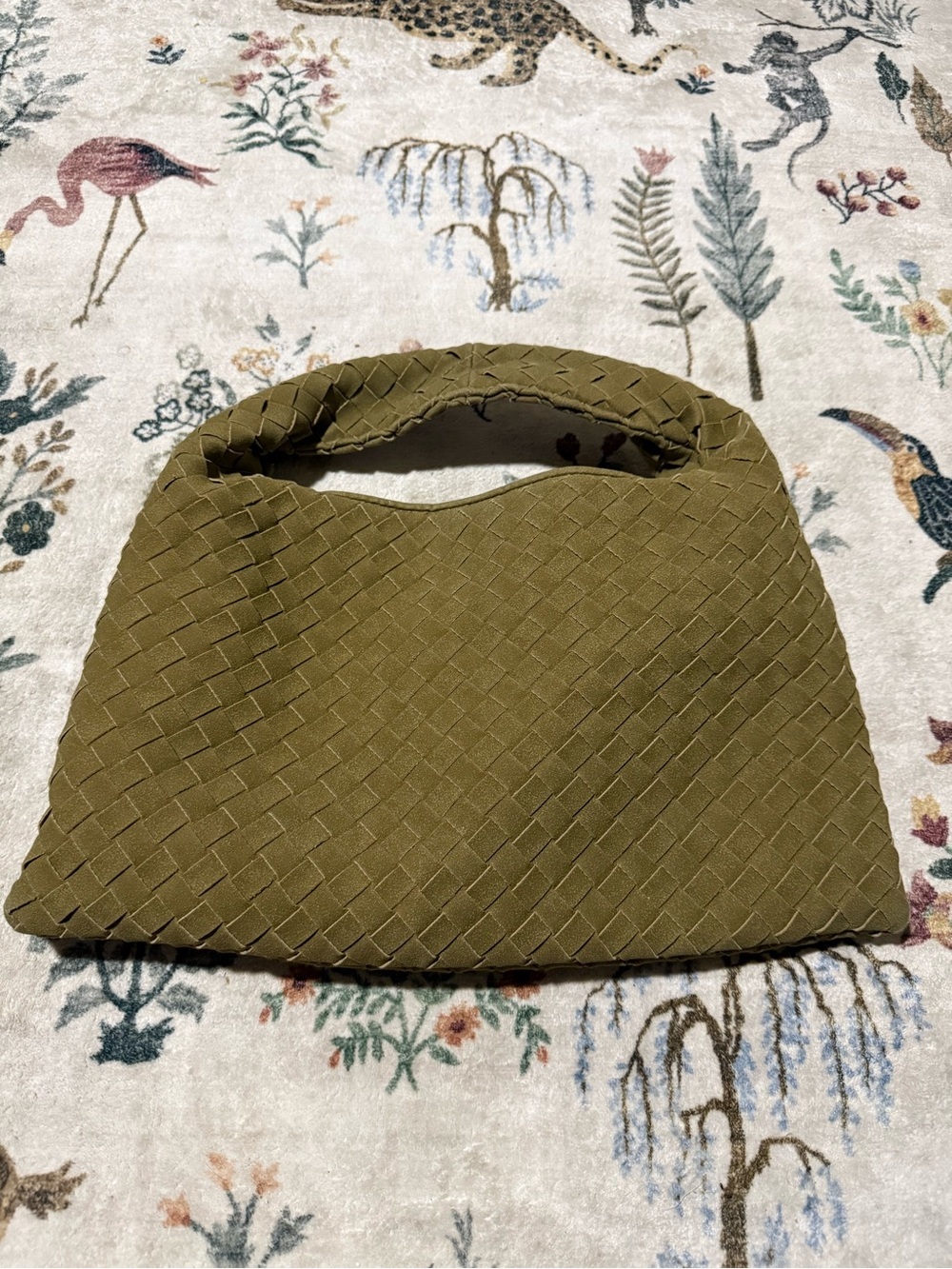 Woven Olive Green hobo Bag